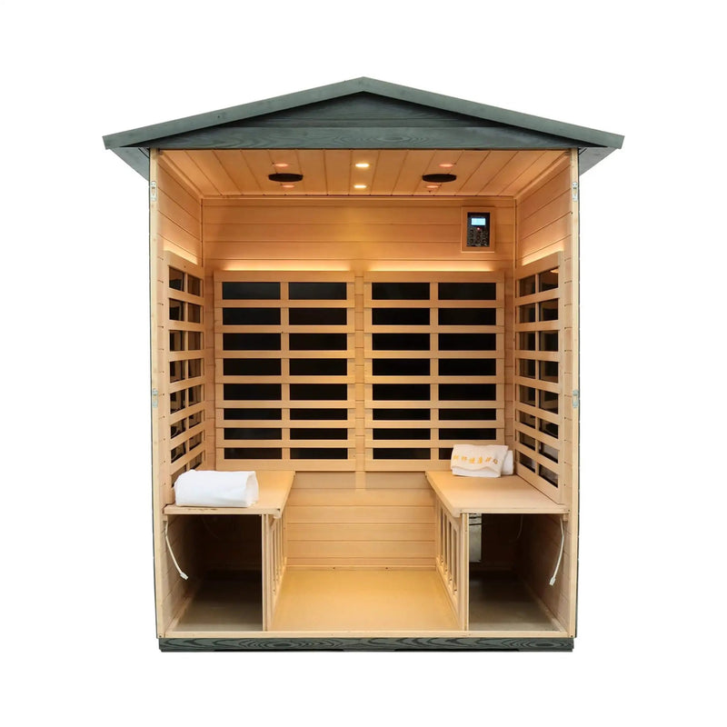 Thermora Eterna 4-Person Full-Spectrum Low EMF Carbonized Composite Infrared Sauna Room With Bluetooth Speakers (SAK70182) by SAKSBY WHOLESALE
