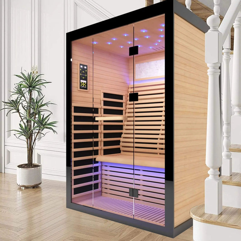 Thermora Vapor Luxury 2-Person Canadian Hemlock Wood Far Infrared Home Sauna (SAK56874) by SAKSBY WHOLESALE