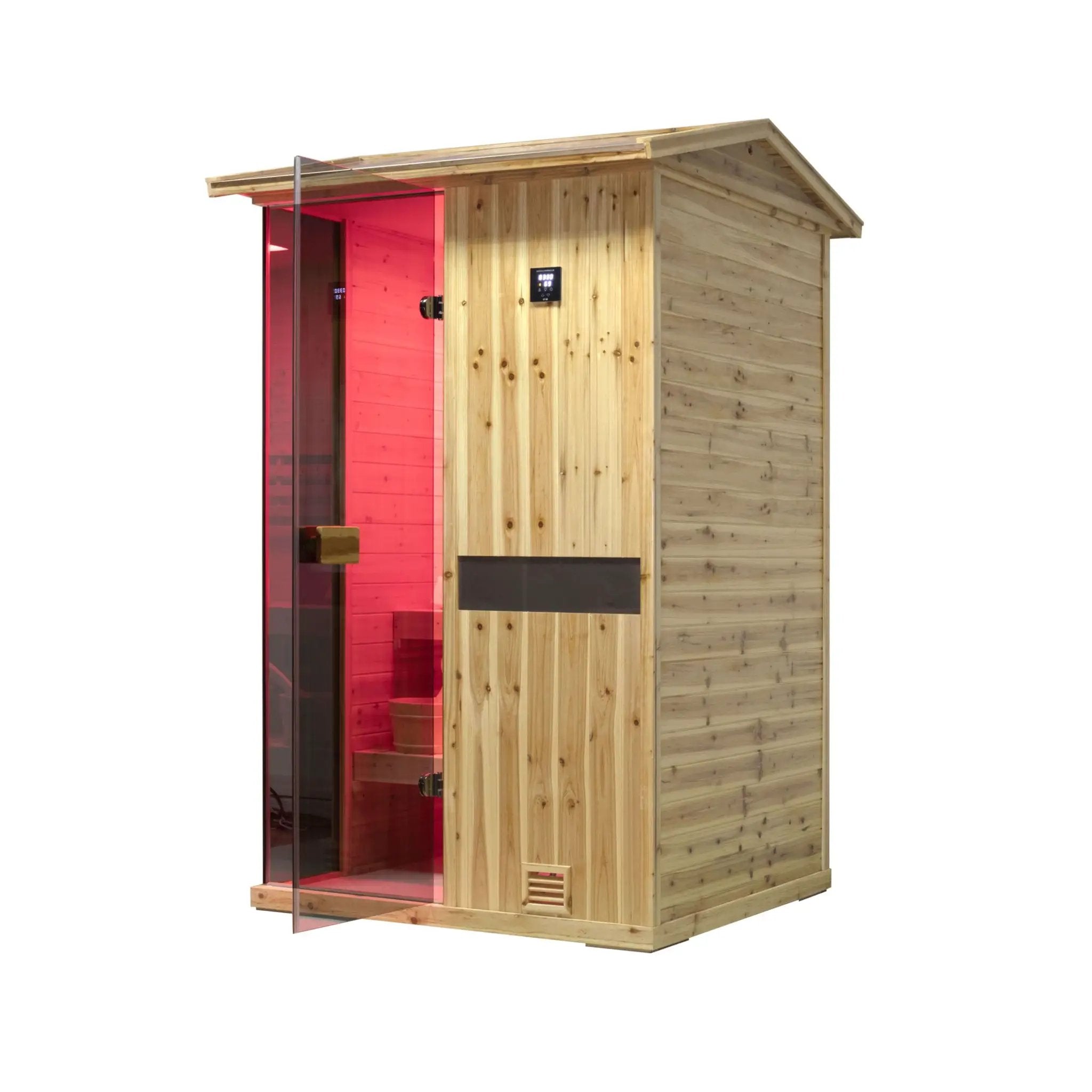 Thermora Arctic Premium 2-Person Outdoor Wooden Steam Sauna Room With Smart Control Panel And Bluetooth Audio (SAK52918) by SAKSBY WHOLESALE
