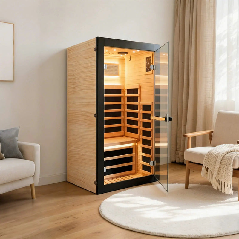 Thermora Solara Single-Person Chilean Pine Infrared Sauna Cabin (SAK57926) by SAKSBY WHOLESALE