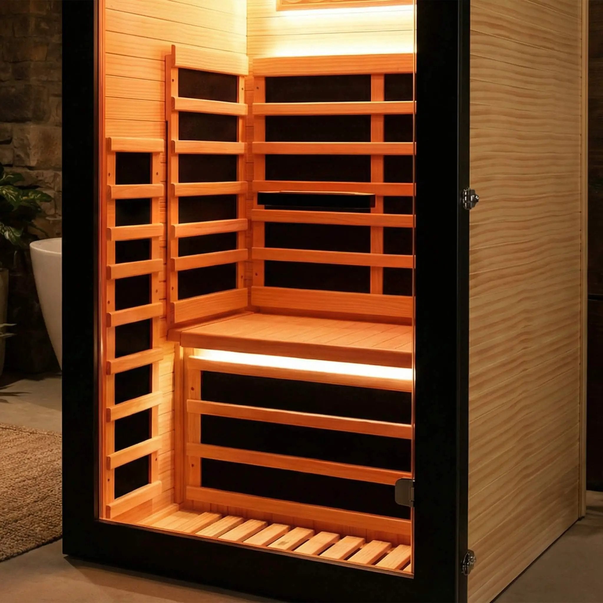 Thermora Solara Single-Person Chilean Pine Infrared Sauna Cabin (SAK57926) by SAKSBY WHOLESALE