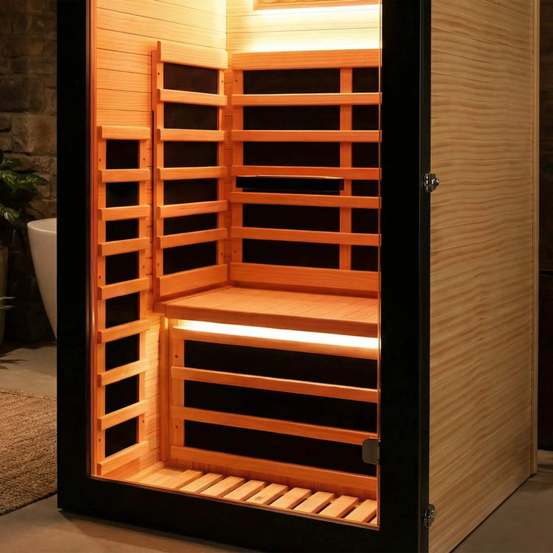 Thermora Solara Single-Person Chilean Pine Infrared Sauna Cabin (SAK57926) by SAKSBY WHOLESALE