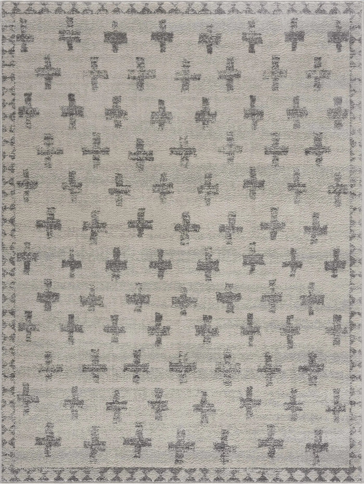 Tigris Swiss Cross Ivory&Gray Area Rug - Clearance by Boutique Rugs