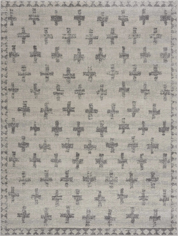Tigris Swiss Cross Ivory&Gray Area Rug - Clearance