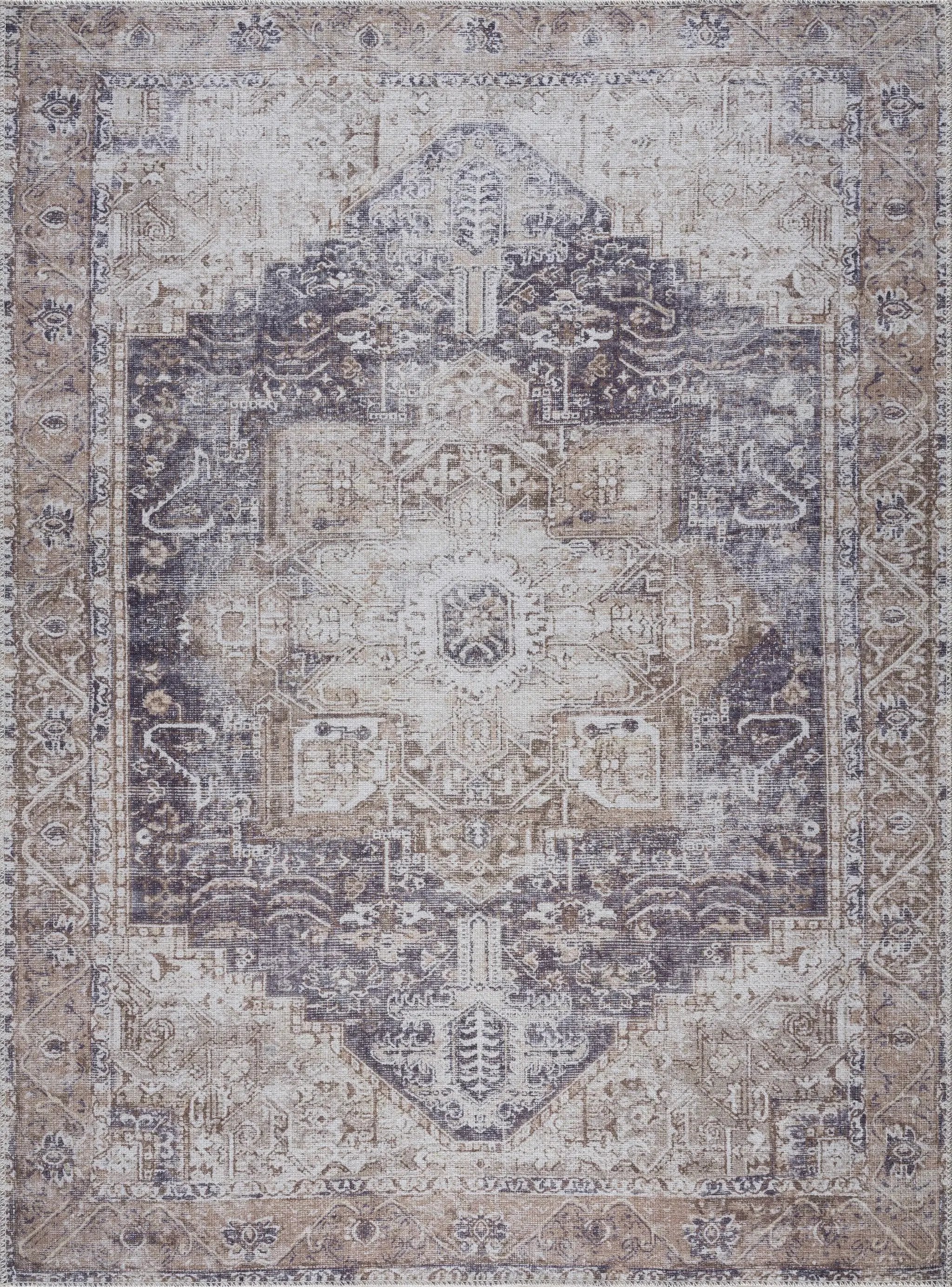 Beige Rosman Washable Area Rug - Clearance by Boutique Rugs