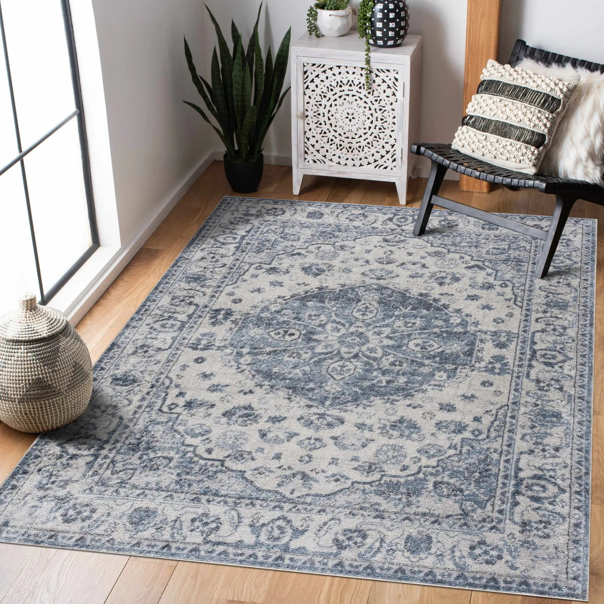 Blue Hiti Washable area rug - Clearance, photo 5 of 10