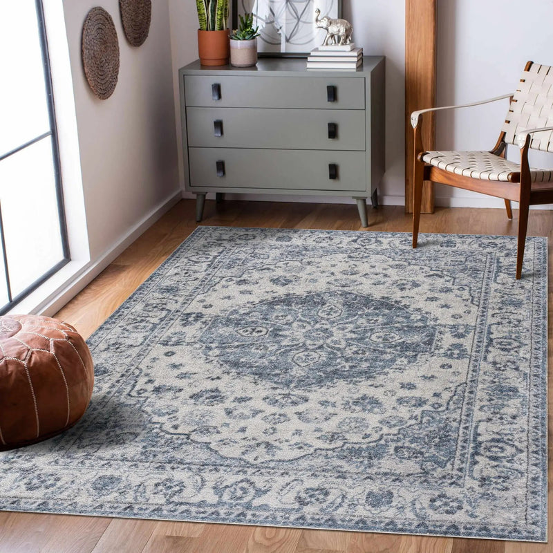 Blue Hiti Washable area rug - Clearance by Boutique Rugs