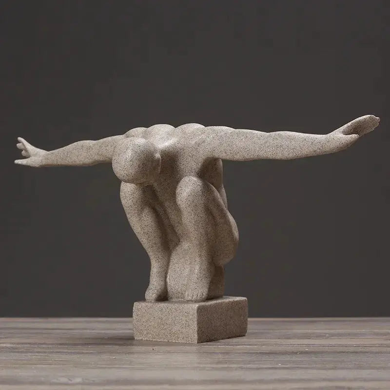 Thinker Statue Nordic Resin Art Sculpture by House Of Avana