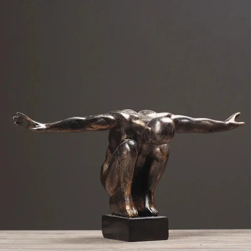Thinker Statue Nordic Resin Art Sculpture by House Of Avana
