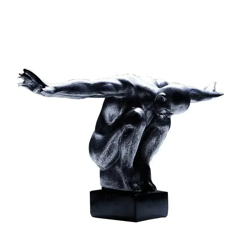 Thinker Statue Nordic Resin Art Sculpture by House Of Avana
