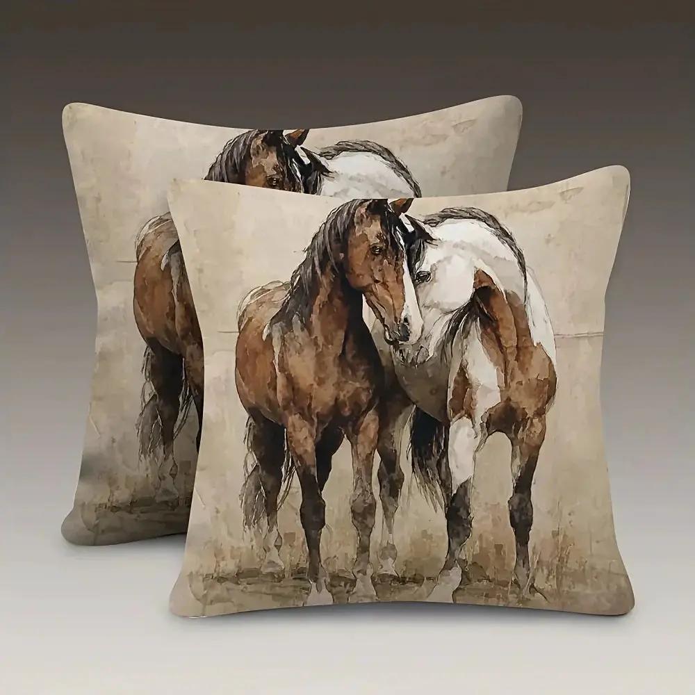 Throw Pillow - Decorative Brown White 45x45cm by House Of Avana