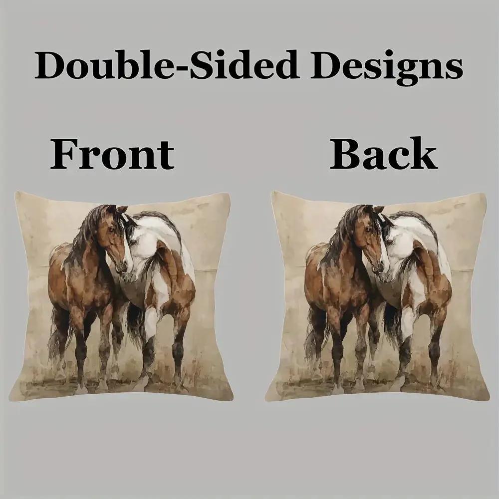 Throw Pillow - Decorative Brown White 45x45cm by House Of Avana