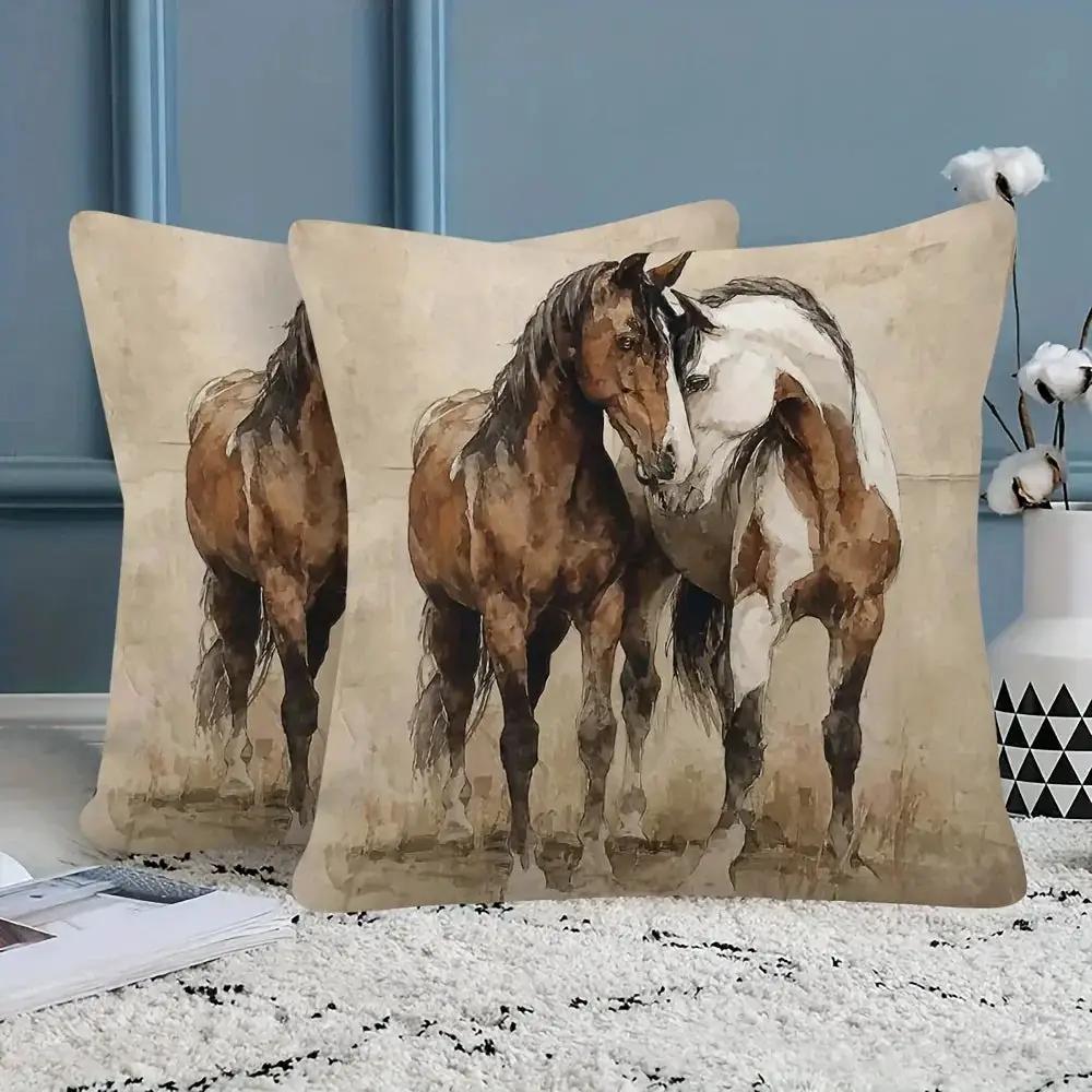 Throw Pillow - Decorative Brown White 45x45cm by House Of Avana