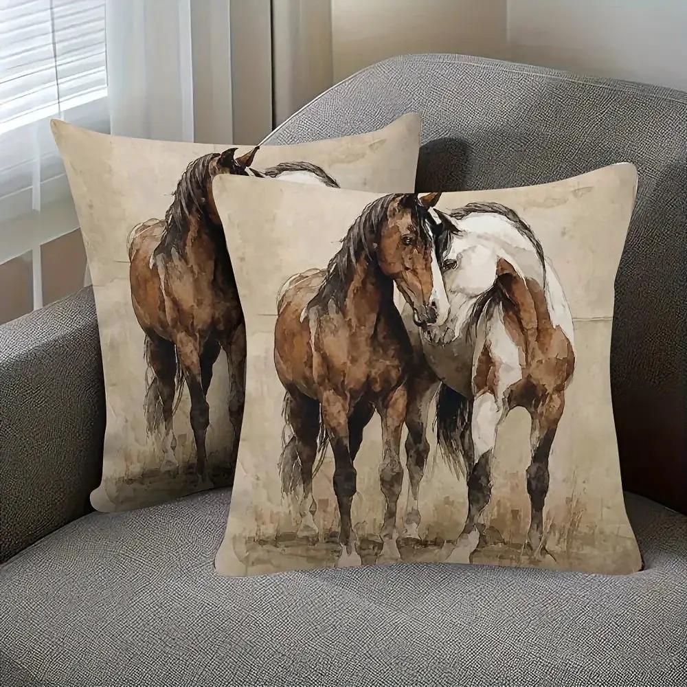 Throw Pillow - Decorative Brown White 45x45cm by House Of Avana