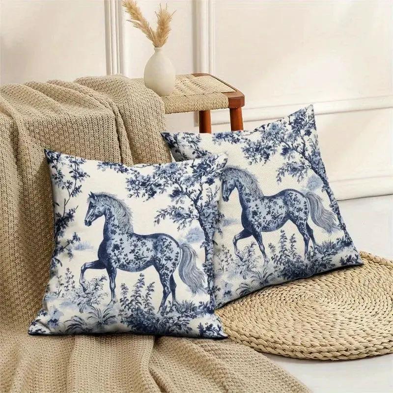Throw Pillow - Zipper Cotton Indigo Blue by House Of Avana