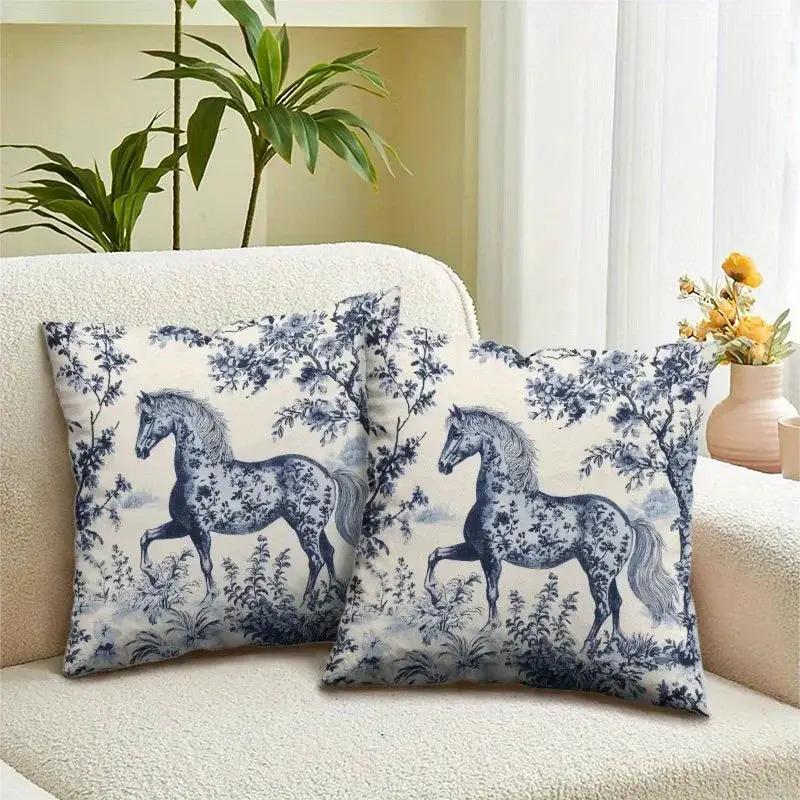 Throw Pillow - Zipper Cotton Indigo Blue by House Of Avana