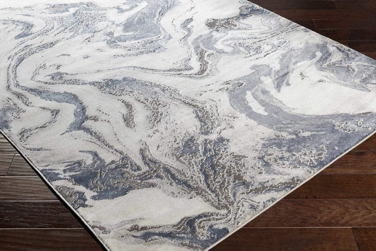 Moana Denim Blue Marble Area Rug, photo 8 of 13