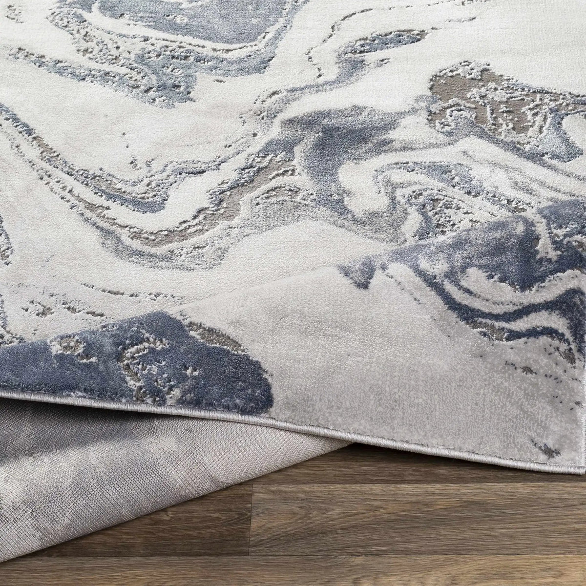 Moana Denim Blue Marble Area Rug, photo 7 of 13
