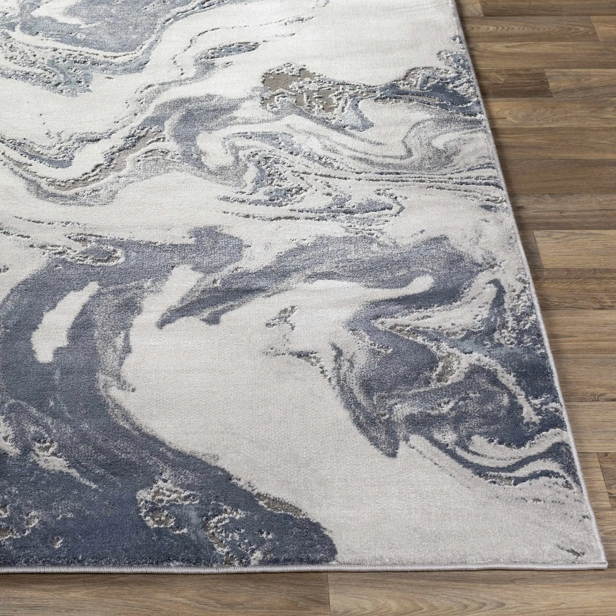 Moana Denim Blue Marble Area Rug, photo 9 of 13