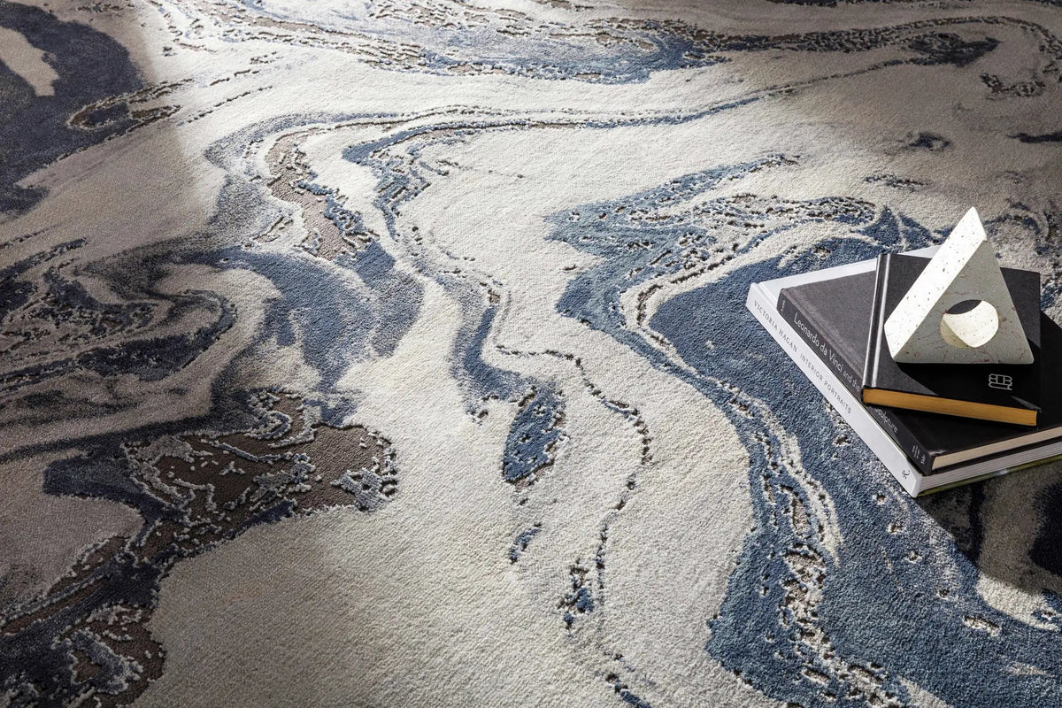 Moana Denim Blue Marble Area Rug, photo 13 of 13