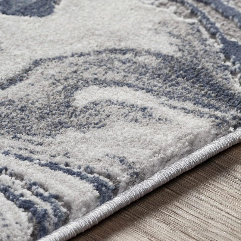 Moana Denim Blue Marble Area Rug by Boutique Rugs