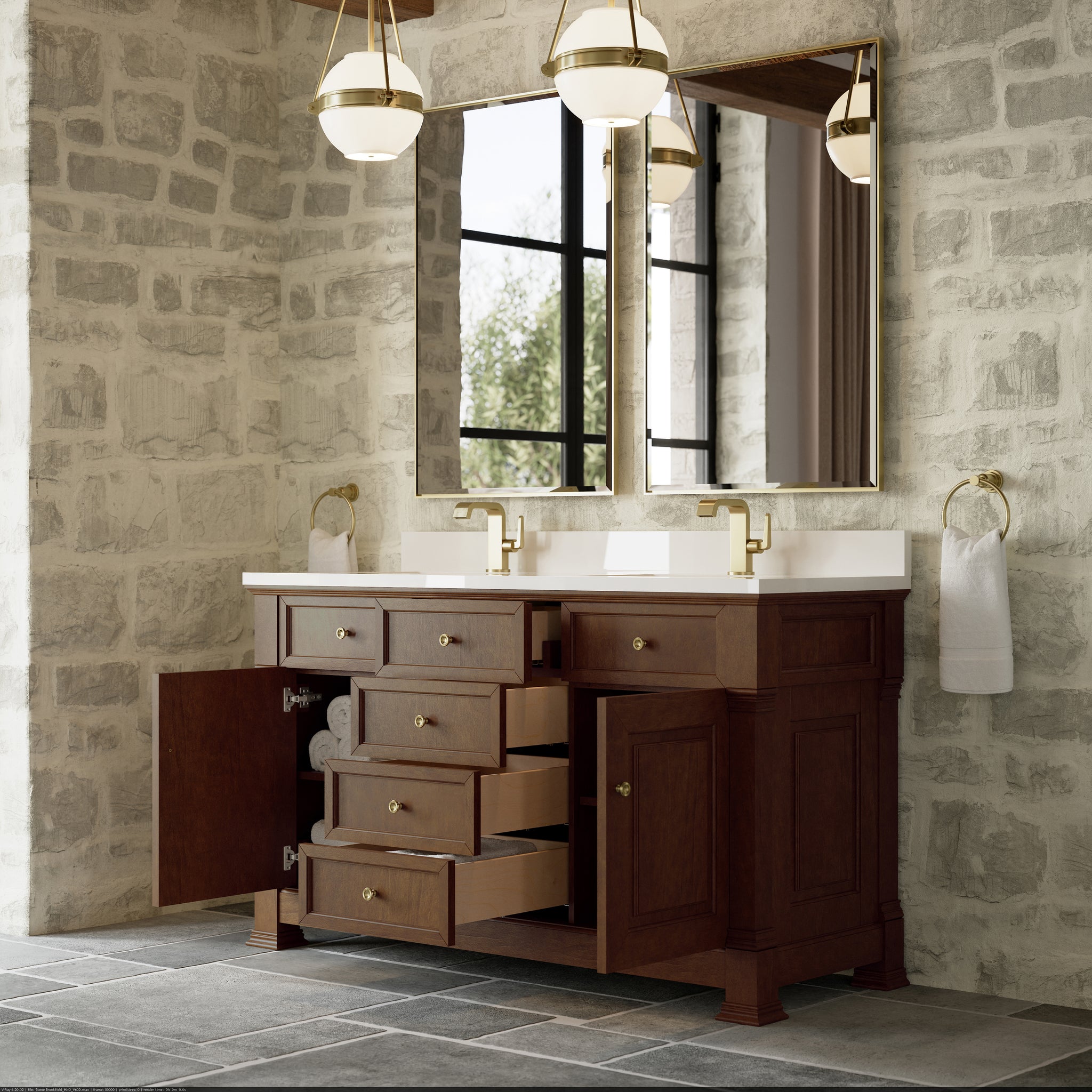 James Martin Brookfield 60" Double Bathroom Vanity, Honey Oak, view 32