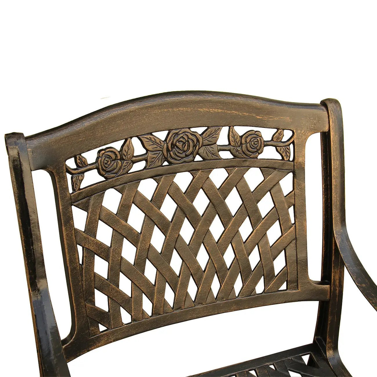 Outdoor Aluminum 7pc Round Patio Dining Set, Lazy Susan, Six Chairs by Sharicks