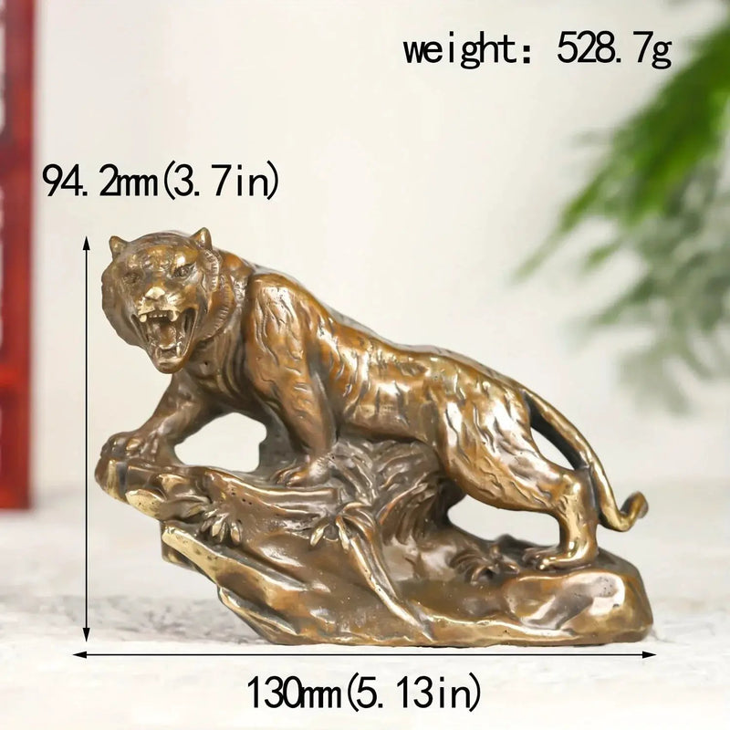 Tiger Figurine - Climbing Brass by House Of Avana