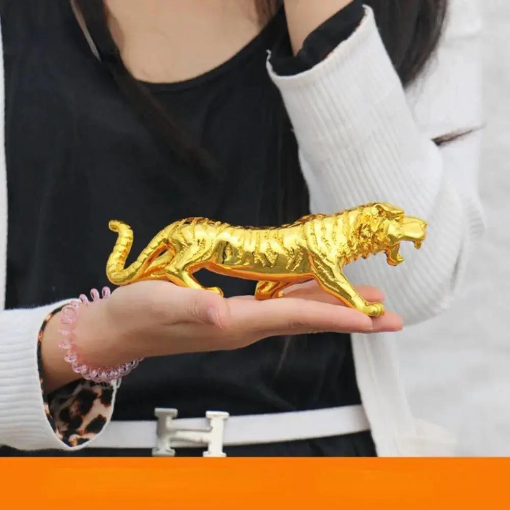 Golden Roaring Tiger Sculpture Decorative Table Accent by House Of Avana