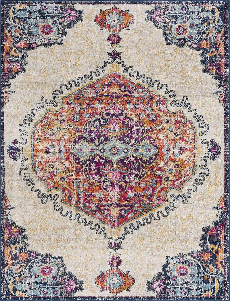 Tigrit Blue & Orange 2300 Area Rug - Clearance by Boutique Rugs