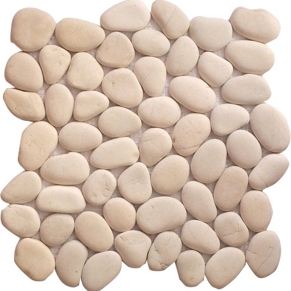 Timor White Natural Pebble Mosaics 12x12 Pebble Natural 12x12 Mosaics