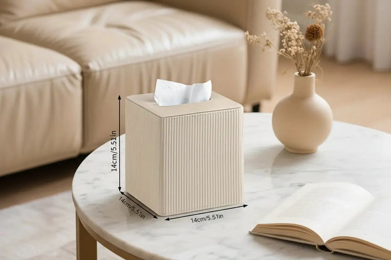 Tissue Box - Decorative Faux Leather Square by House Of Avana