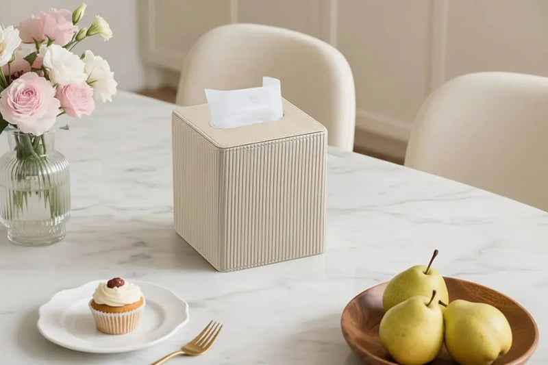 Tissue Box - Decorative Faux Leather Square by House Of Avana