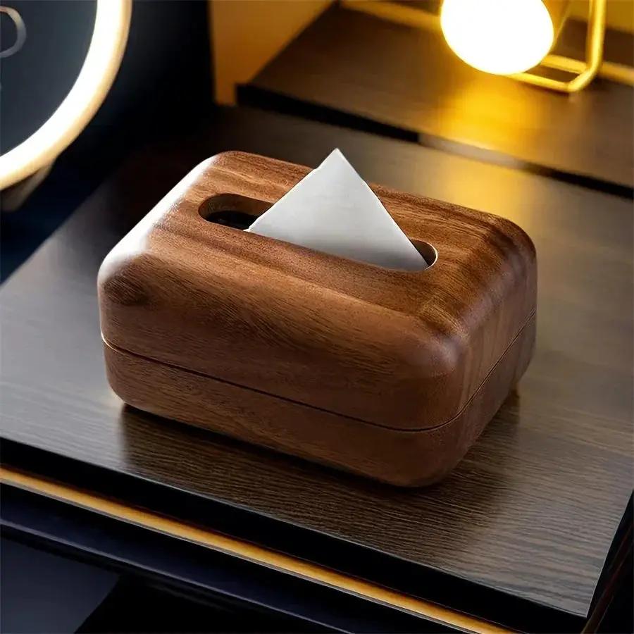 Tissue Box - Handcrafted Wooden with Lid by House Of Avana