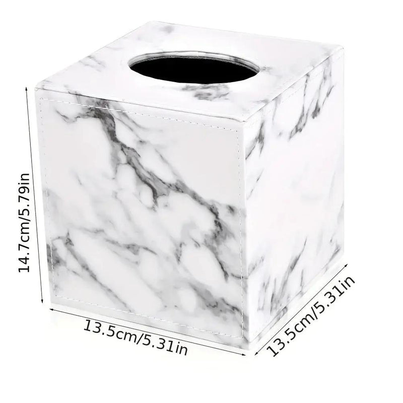 Tissue Box Holder - Elegant Marble Leather by House Of Avana