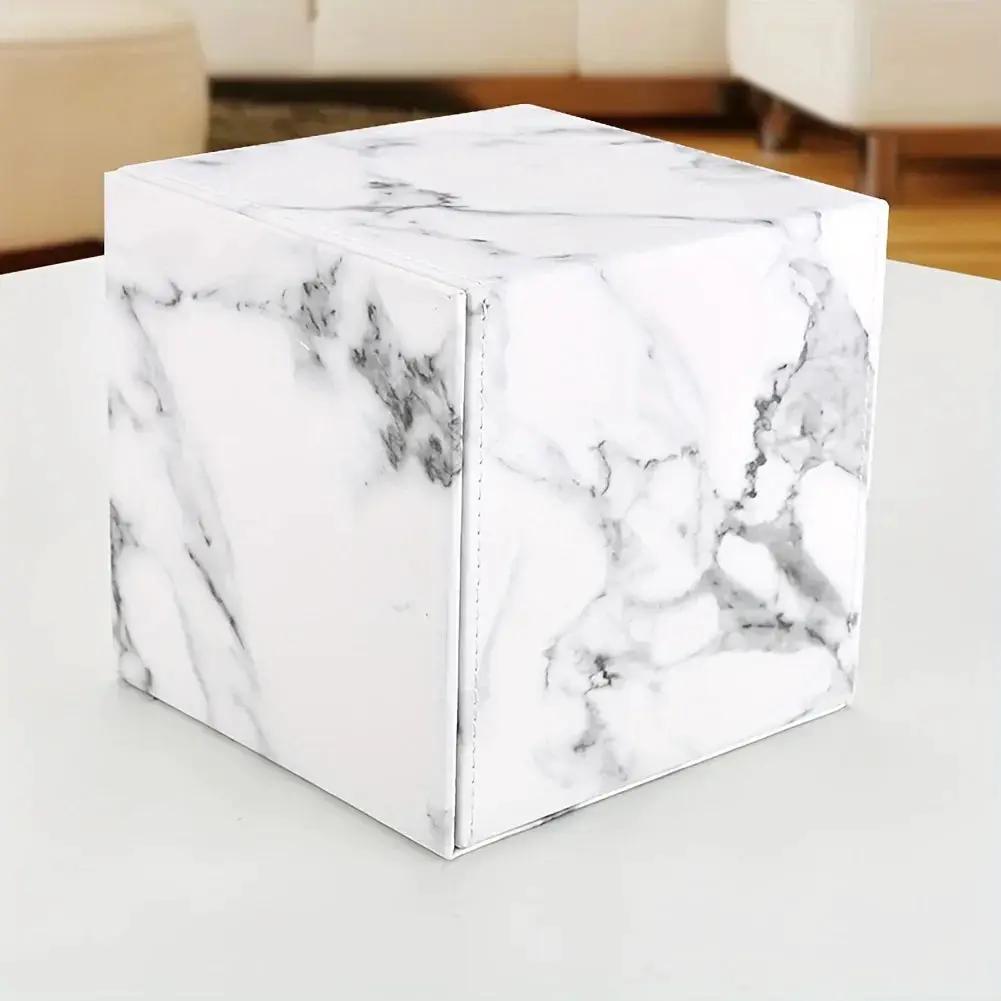 Tissue Box Holder - Elegant Marble Leather by House Of Avana