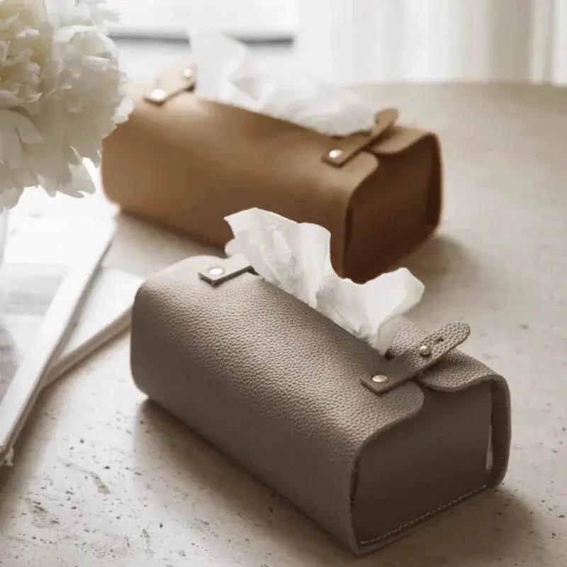 Tissue Box Holder - Luxury Faux Leather Small by House Of Avana
