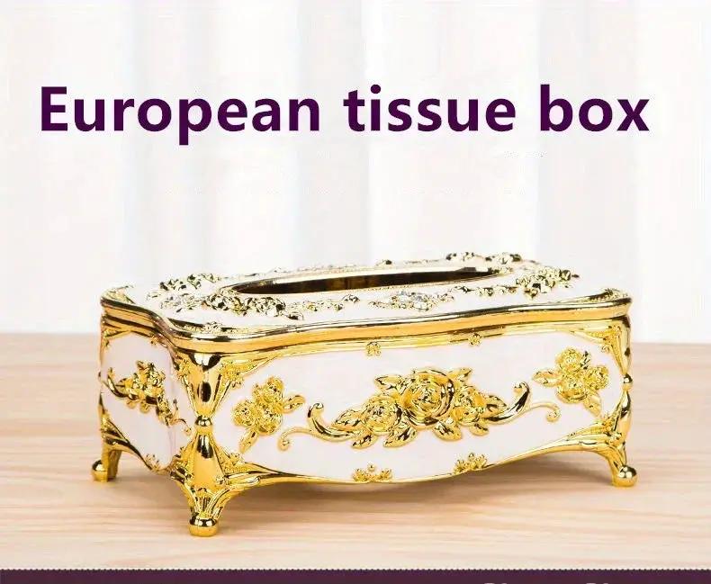 Tissue Box Holder - Metal Golden Silvery by House Of Avana