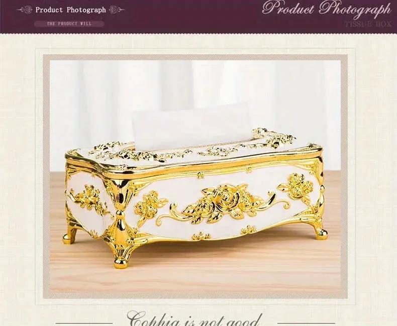 Tissue Box Holder - Metal Golden Silvery by House Of Avana