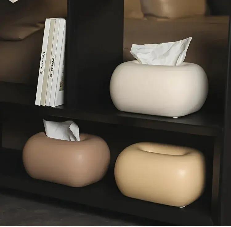 Tissue Box Holder - Modern Ceramic White by House Of Avana