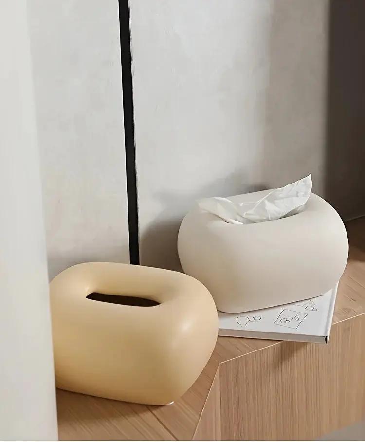 Tissue Box Holder - Modern Ceramic White by House Of Avana