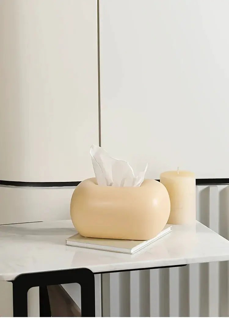 Tissue Box Holder - Modern Ceramic White by House Of Avana