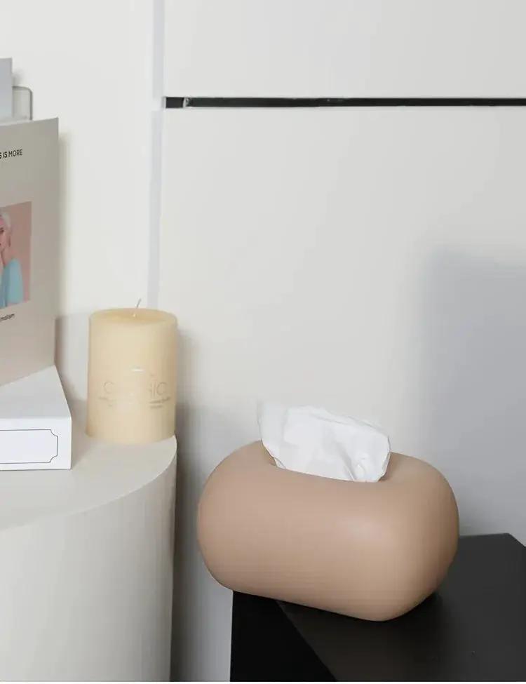 Tissue Box Holder - Modern Ceramic White by House Of Avana