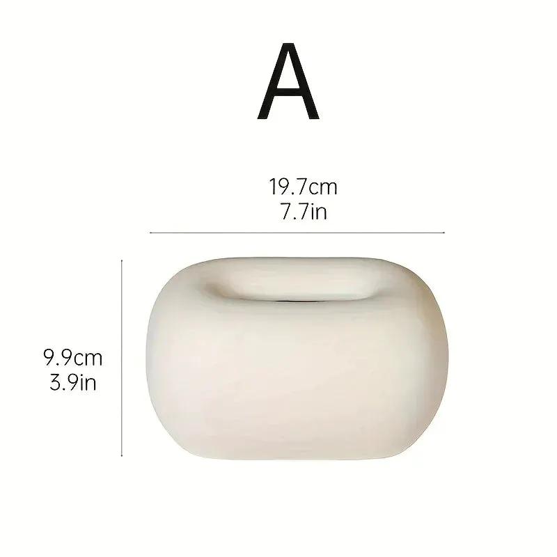 Tissue Box Holder - Modern Ceramic White by House Of Avana
