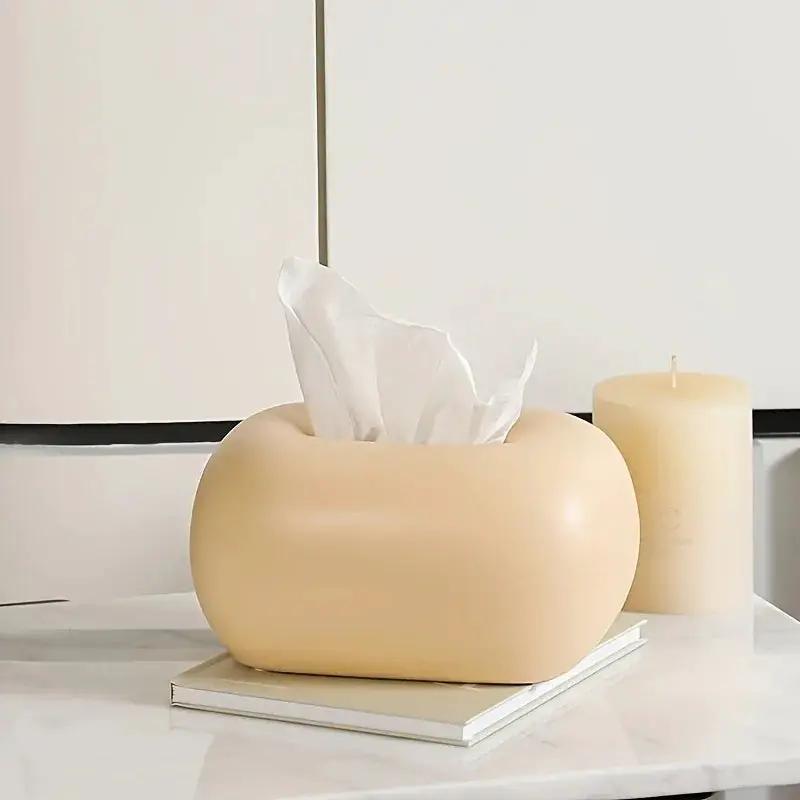 Tissue Box Holder - Modern Ceramic White by House Of Avana