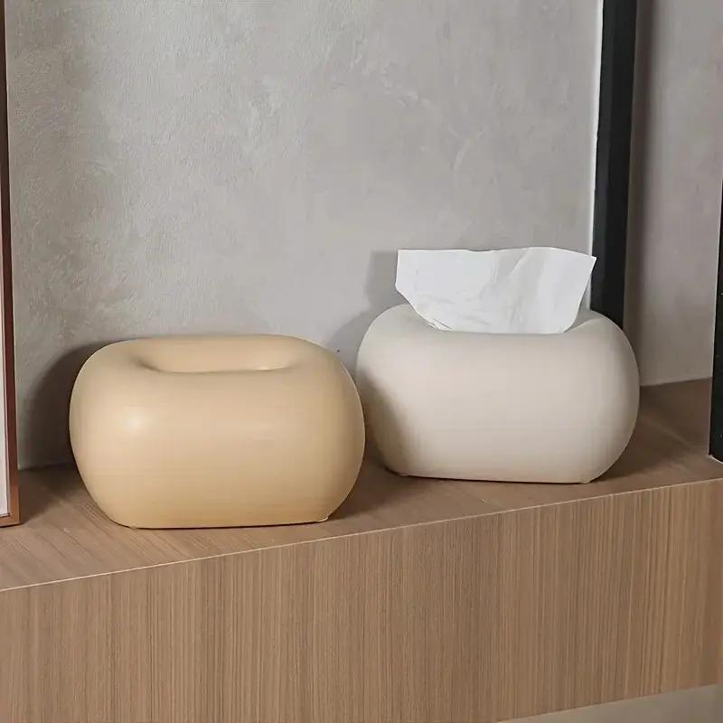 Tissue Box Holder - Modern Ceramic White by House Of Avana