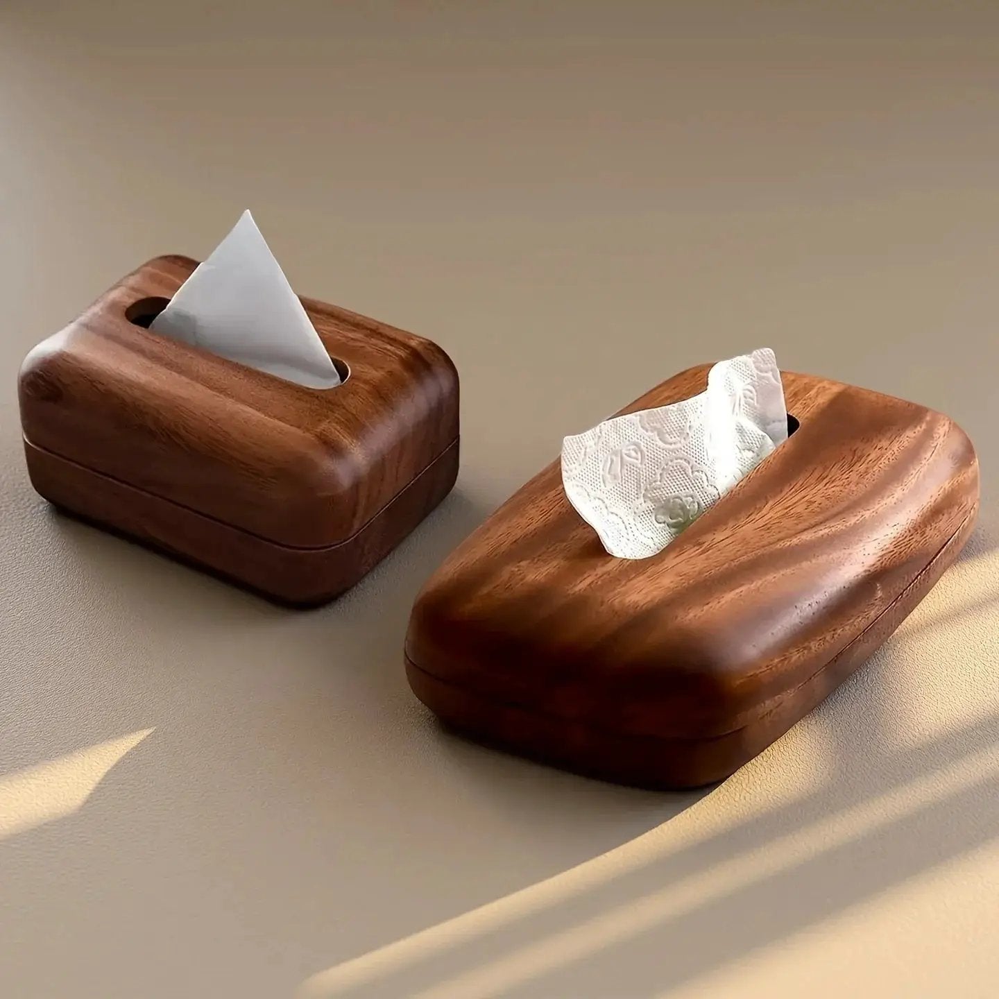 Tissue Box - Modern Walnut Wooden Rectangular by House Of Avana