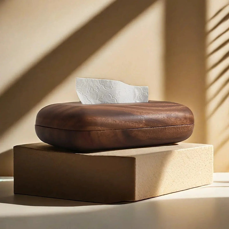Tissue Box - Modern Walnut Wooden Rectangular by House Of Avana