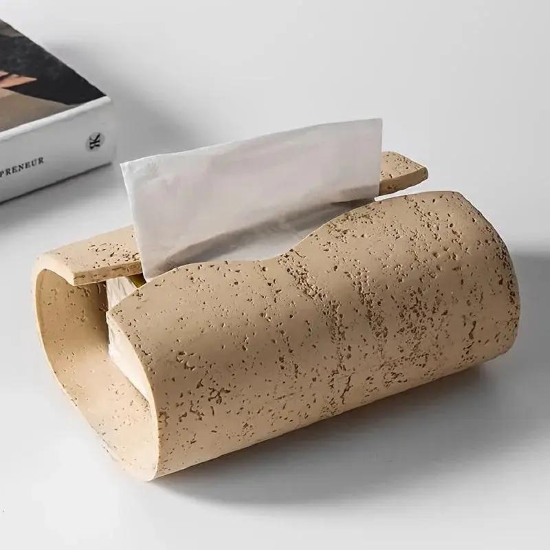 Tissue Box - Wooden Curved with Lid by House Of Avana
