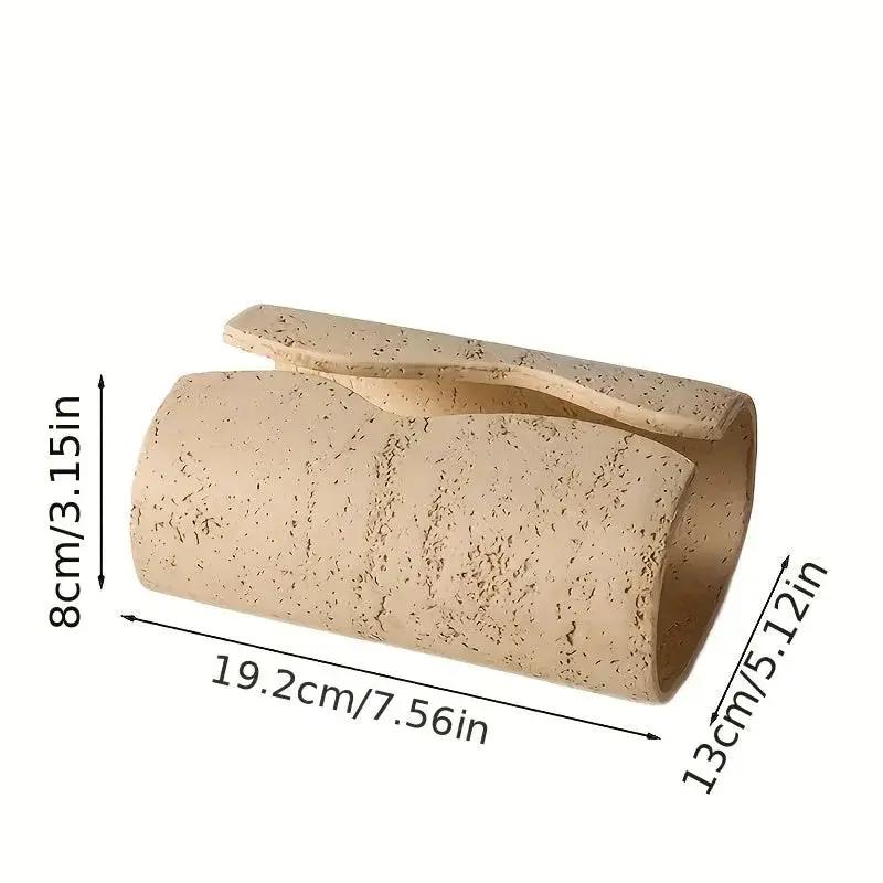 Tissue Box - Wooden Curved with Lid by House Of Avana